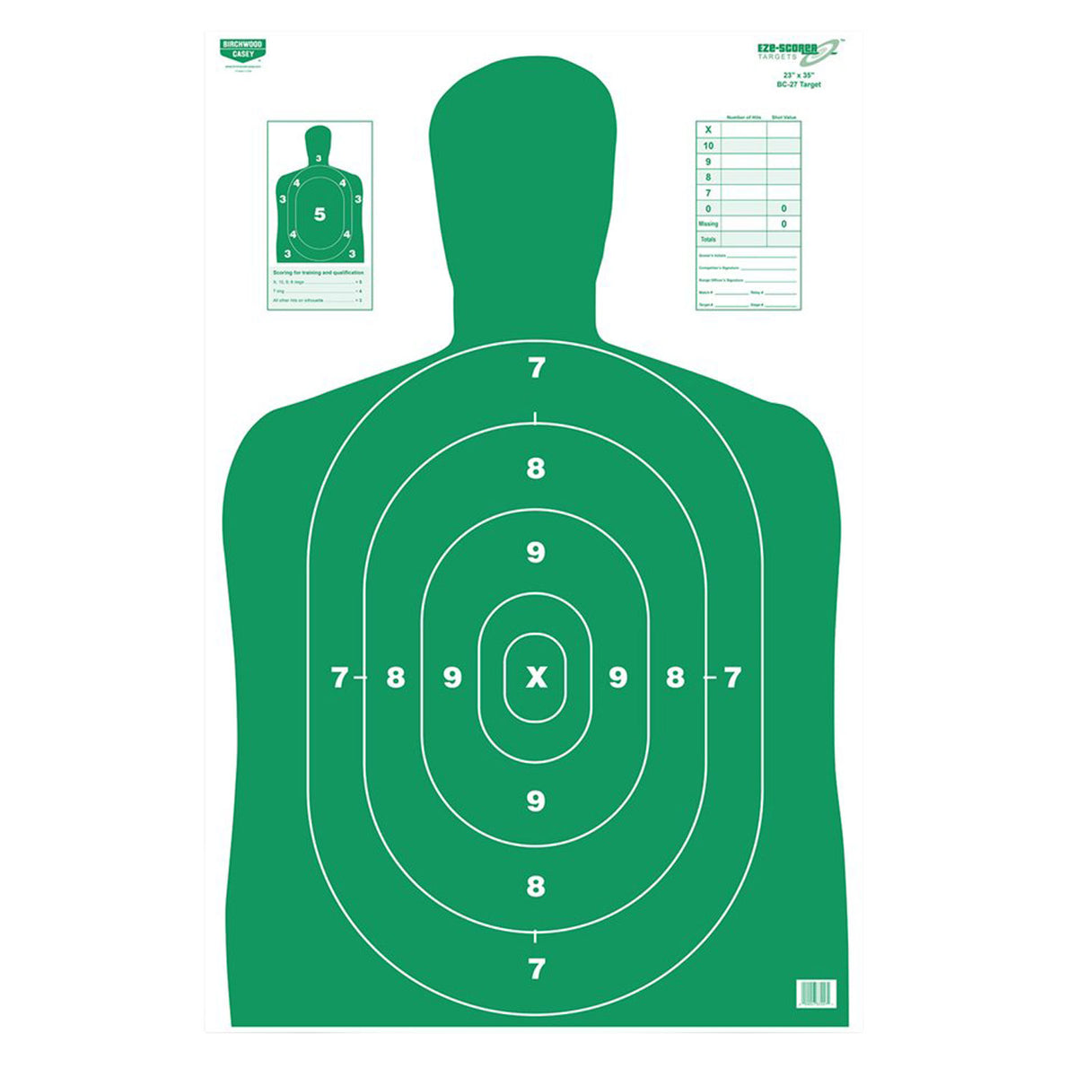 Birchwood Casey 37015 EZE-Scorer 23"x35" Silhouette Paper Target Green 5 Per Package