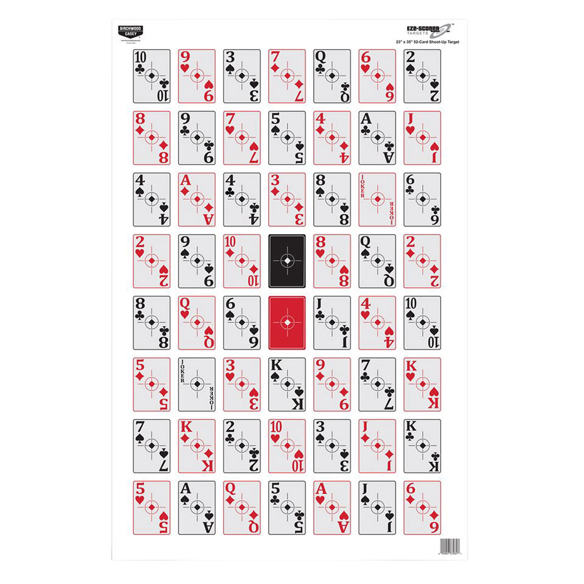 Birchwood Casey 37026 EZE-Scorer 23"x35" Playing Cards Paper Target Multi-Color 5 Per Package