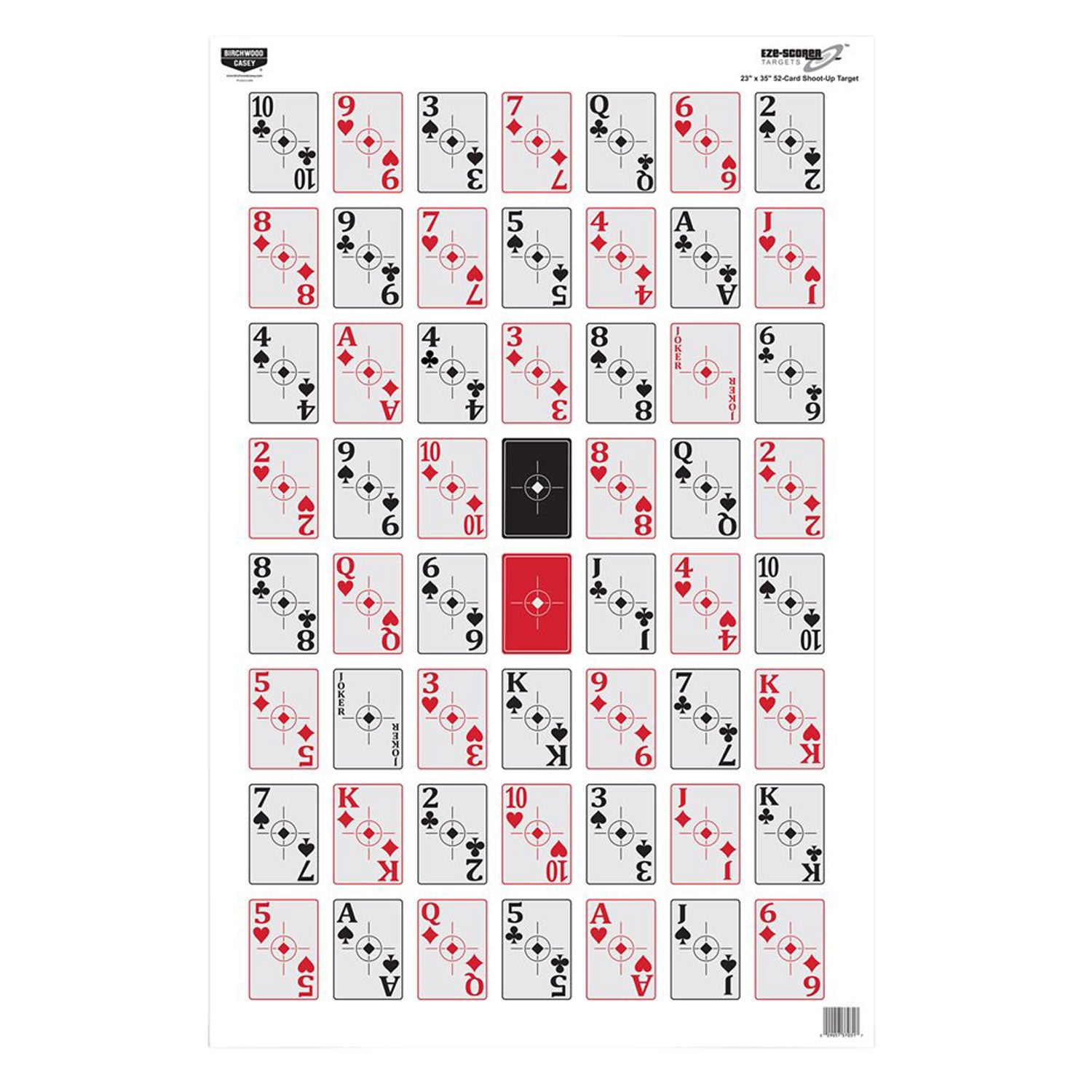 Birchwood Casey 37026 EZE-Scorer 23"x35" Playing Cards Paper Target Multi-Color 5 Per Package
