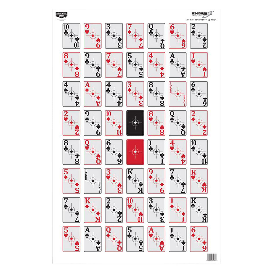 Birchwood Casey 37026 EZE-Scorer 23"x35" Playing Cards Paper Target Multi-Color 5 Per Package