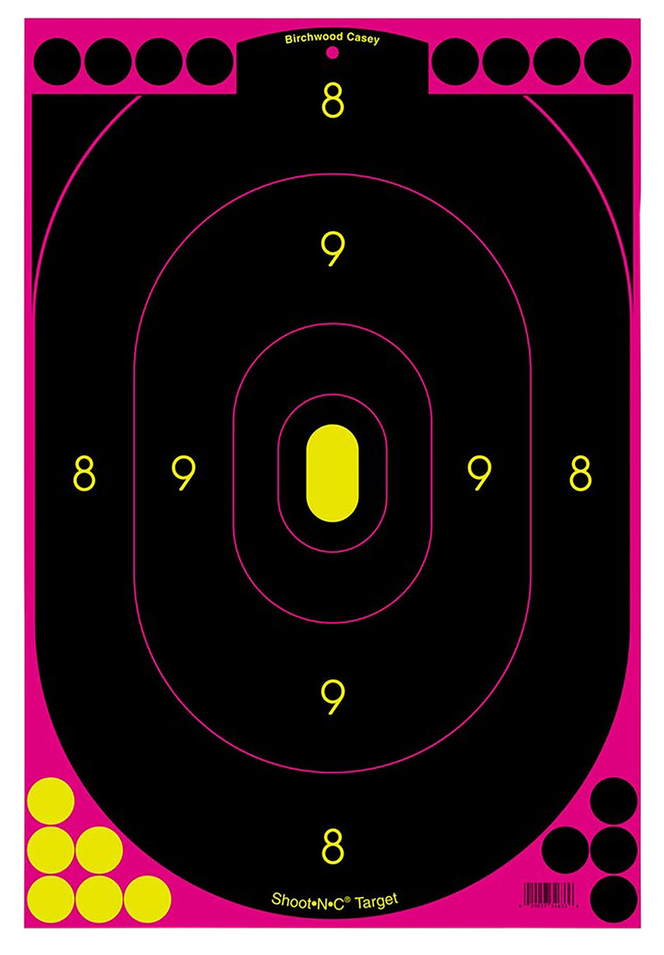 Birchwood Casey Shoot-N-C 12"x18" Oval Silhouette Reactive Self-Adhesive Targets Black/Pink 100 Pk