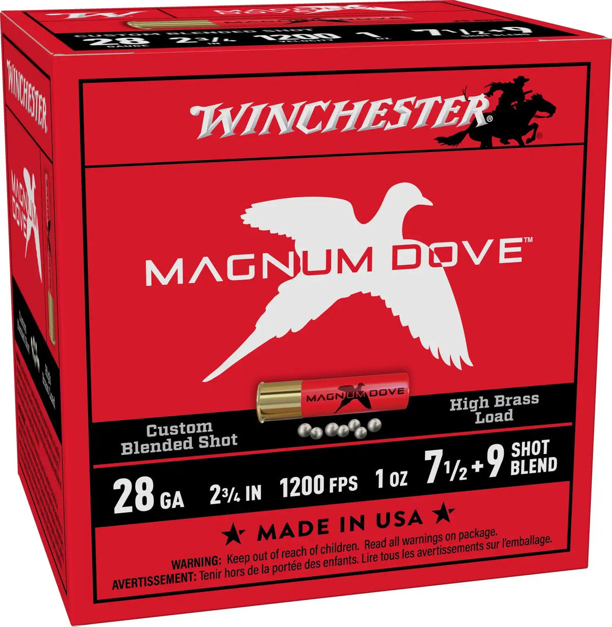 WINCHESTER 28 GA 2-3/4" 7.5&9 MAGNUM DOVE 1 OZ 25RD/BX 10BX/CS
