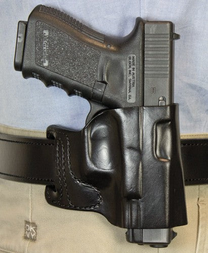 DeSantis E-GAT Slide RH Leather Outside Waistband Holster Glock 17 19 Black