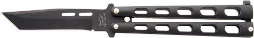Bear & Son 3.58" Black Tanto Blade Butterfly Knife