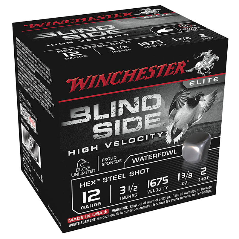 Winchester 12 Gauge Shotgun Shells BLIND SIDE High Velocity Hunting #2 1-3/8 oz 3.5 in