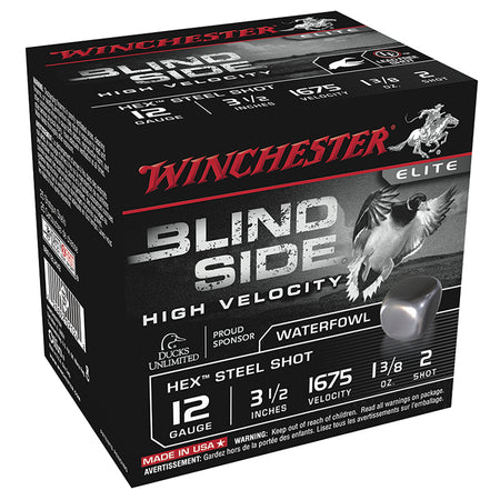 Winchester 12 Gauge Shotgun Shells BLIND SIDE High Velocity Hunting #2 1-3/8 oz 3.5 in