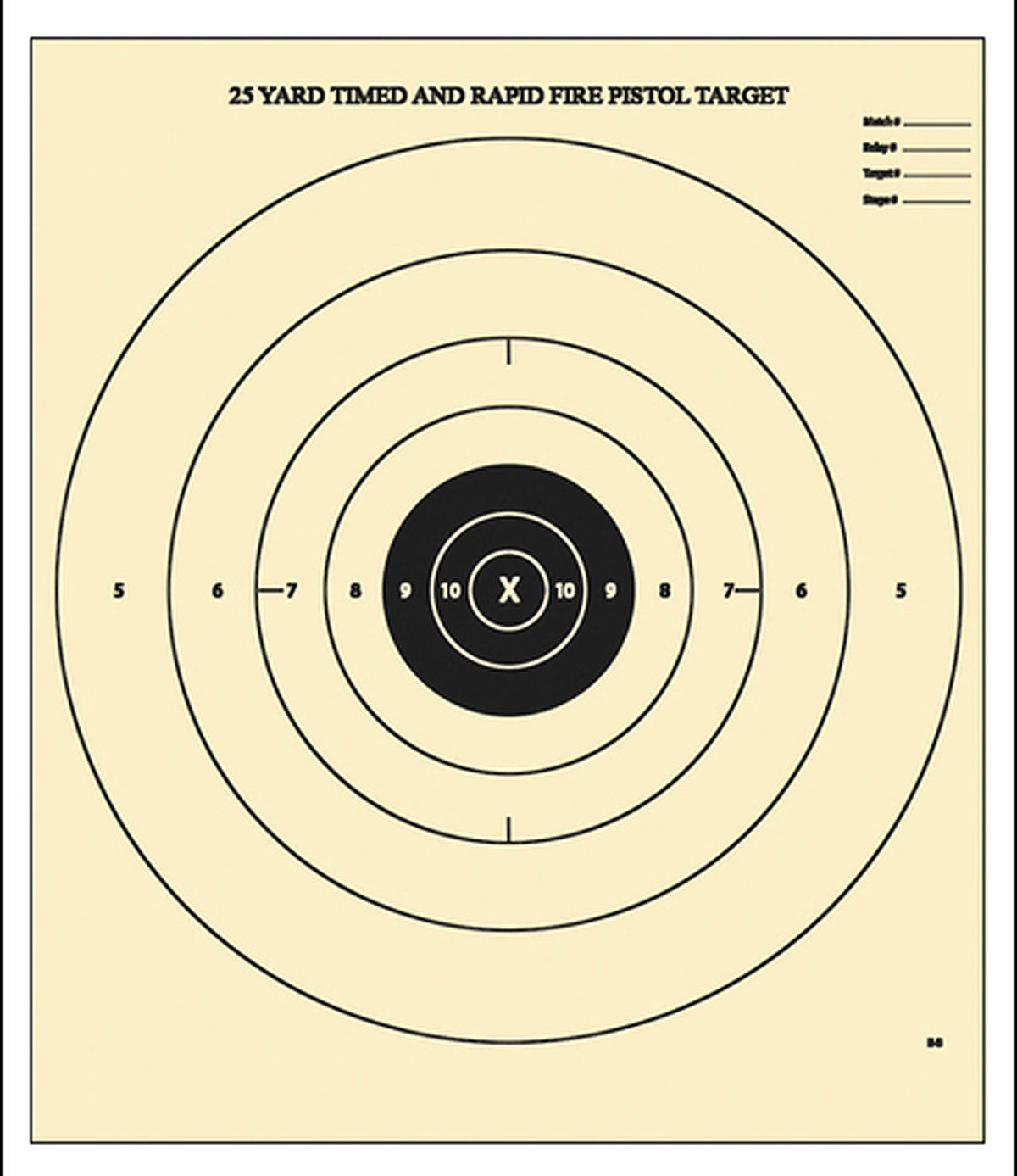 Action Target B-8 NRA Competition Bullseye Paper Target 25 Yard Handgun 21x24 Inch 100 Per Box