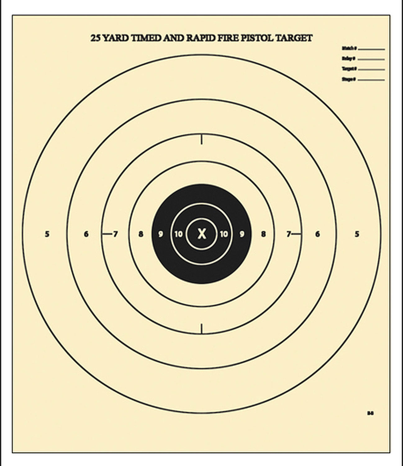 Action Target B-8 NRA Competition Bullseye Paper Target 25 Yard Handgun 21x24 Inch 100 Per Box