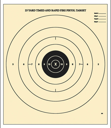 Action Target B-8 NRA Competition Bullseye Paper Target 25 Yard Handgun 21x24 Inch 100 Per Box