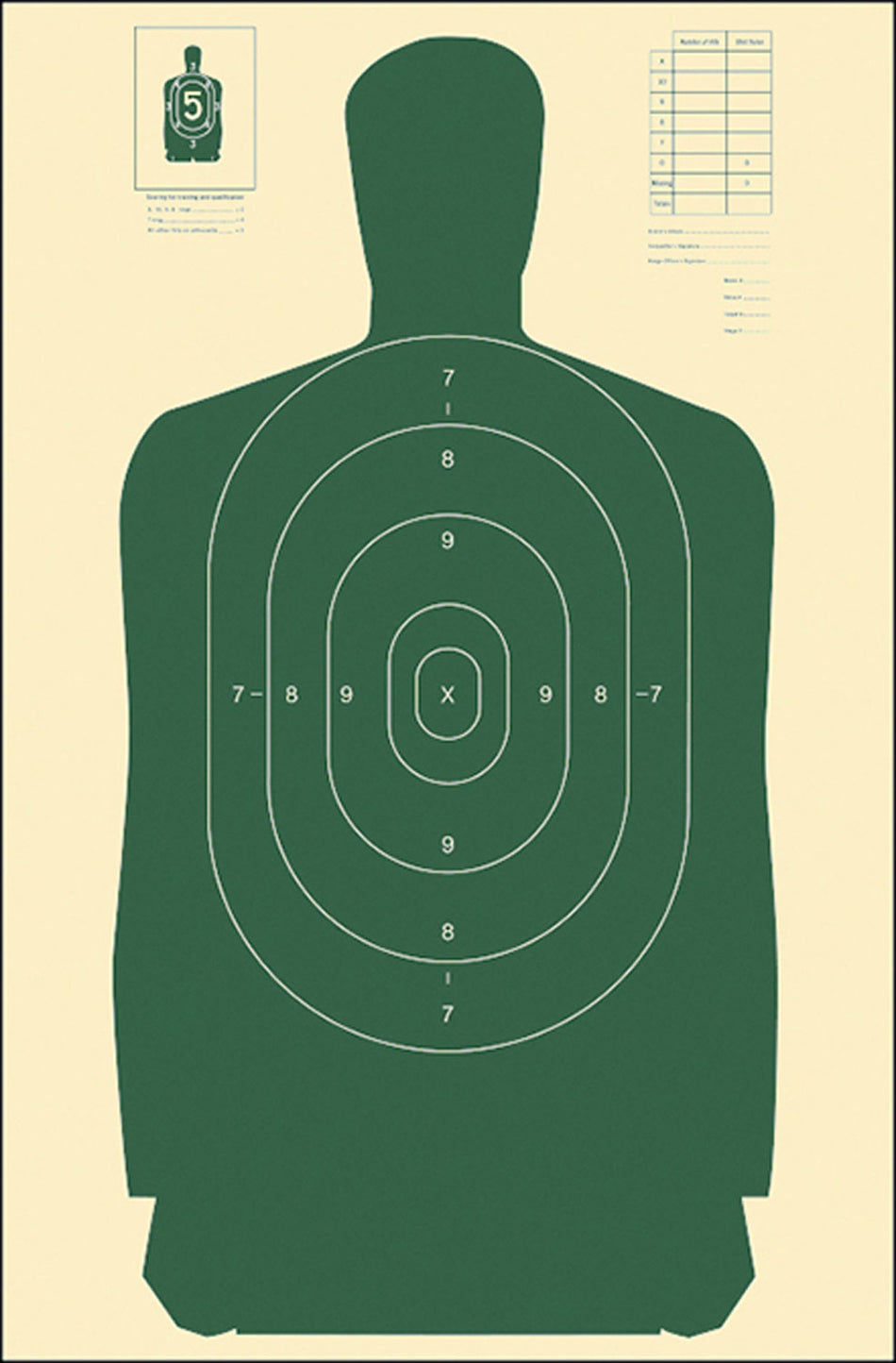 Action Target B27SGREEN100 Standard Law Enforcement Silhouette Hanging Paper Target 24"x45" Green 100 Pack