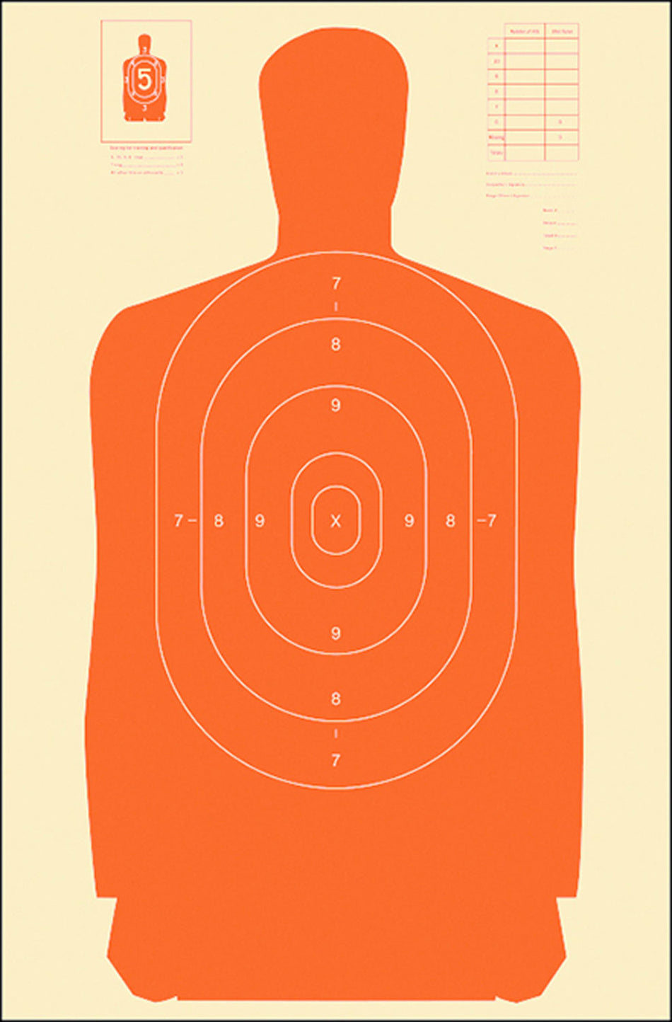 Action Target B-27S Law Enforcement Qualification Silhouette Paper Target 24" x 45" Orange/White Box of 100