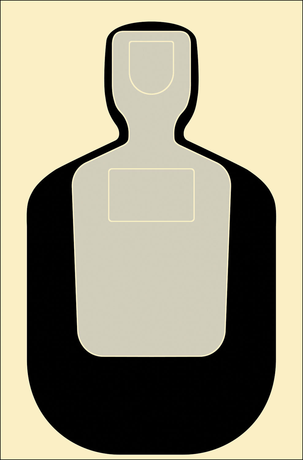 Action Target TQ-19 25-Yard Qualification Silhouette Paper Target 24" x 45" Black/Gray/White Box of 100