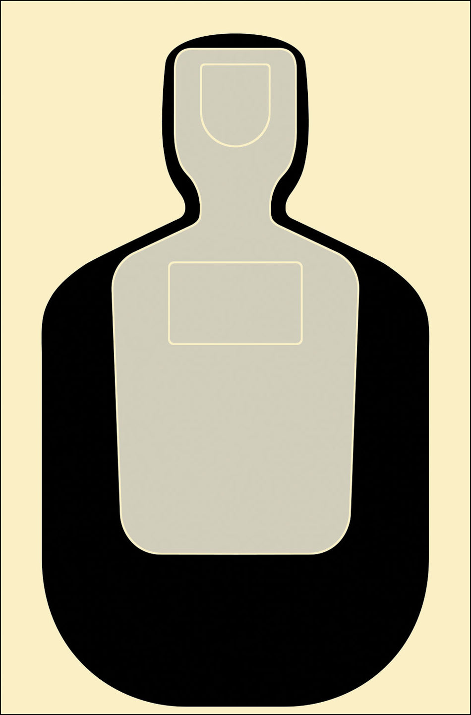 Action Target TQ-19 25-Yard Qualification Silhouette Paper Target 24" x 45" Black/Gray/White Box of 100