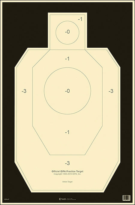 Action Target IDPA Competition Practice Silhouette Tagboard Target 23" x 35" Black/White Box of 100