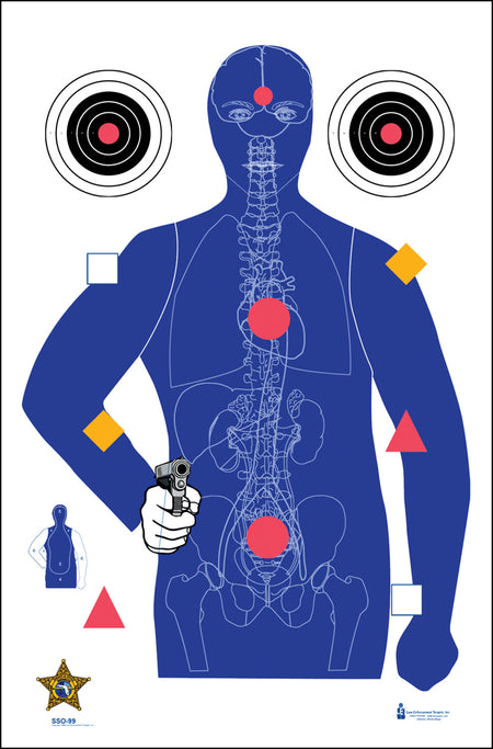 Action Target SSO99100 State-Specific Qualification Silhouette Hanging Target Blue 23"x35" 100 Per Box