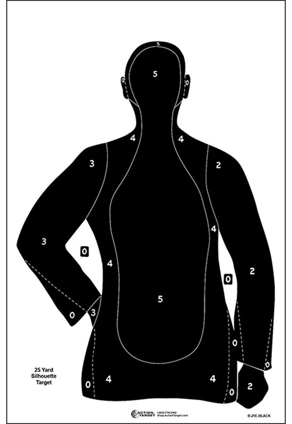 Action Target B21EBLACK100 Qualification Silhouette Shooting Paper Target Black 23"x35" 100 Count