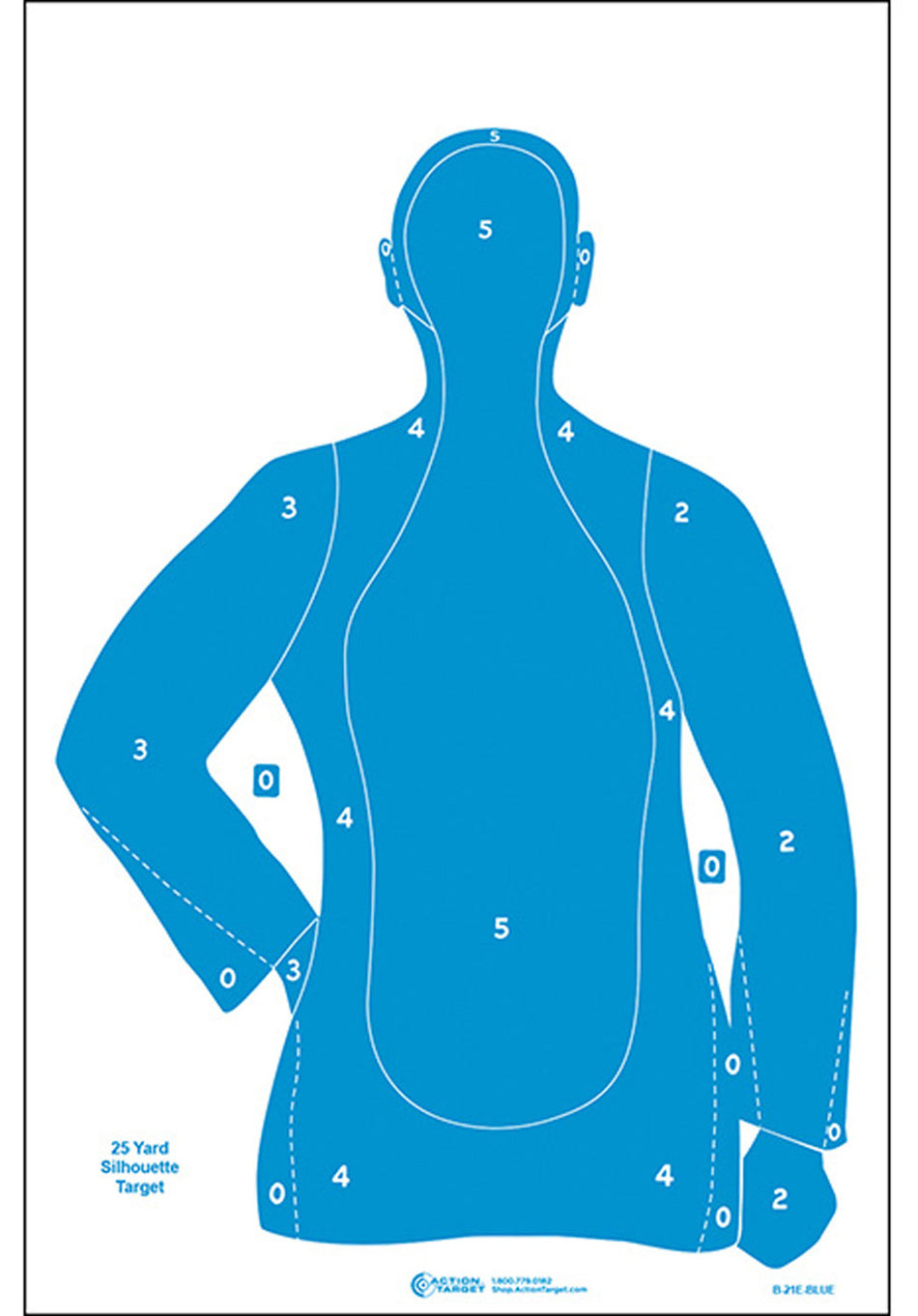 Action Target B-21E Qualification Silhouette Paper Target 23" x 35" Blue Box of 100