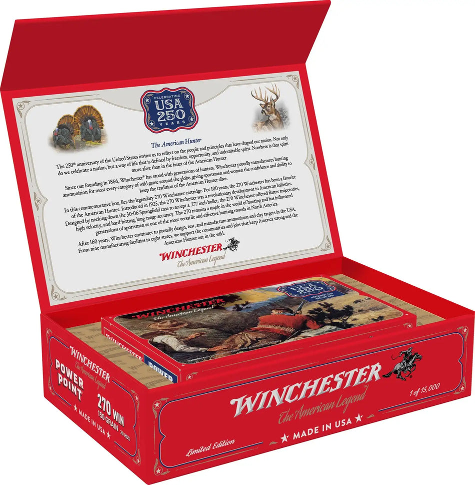 WINCHESTER SUPER X 270WIN 150GR PP 250TH ANNIVERSARY 20RD/BX 6BX/CS