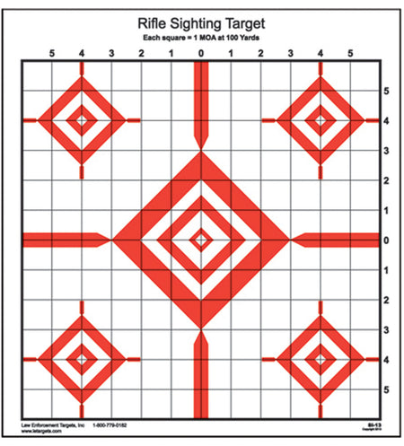 Action Target SI-13 100-Yard Scope Adjustment Rifle Diamond Paper Target 14" x 15" Red/White Box of 100