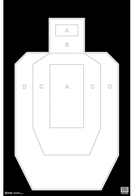 Action Target IPSC/USPSA Black Background High Visibility Silhouette Heavy Paper Target 23" x 35" Box of 100