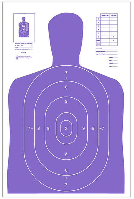 Action Target B27EPR100 Qualification Fluorescent Purple/White Paper Hanging Target 23x35 100 Per Box