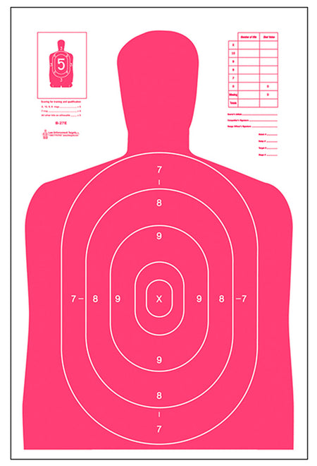 Action Target B27ERD100 Qualification Fluorescent Red/White Paper Hanging Target 23x35 100 Per Box