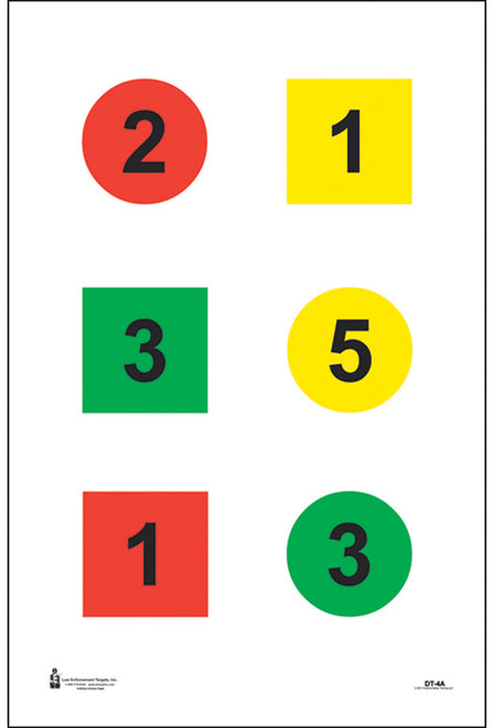 Action Target DT4A100 Shoot/No-Shoot Command Training Circle & Square Paper Targets 23"x35" 100 Per Box