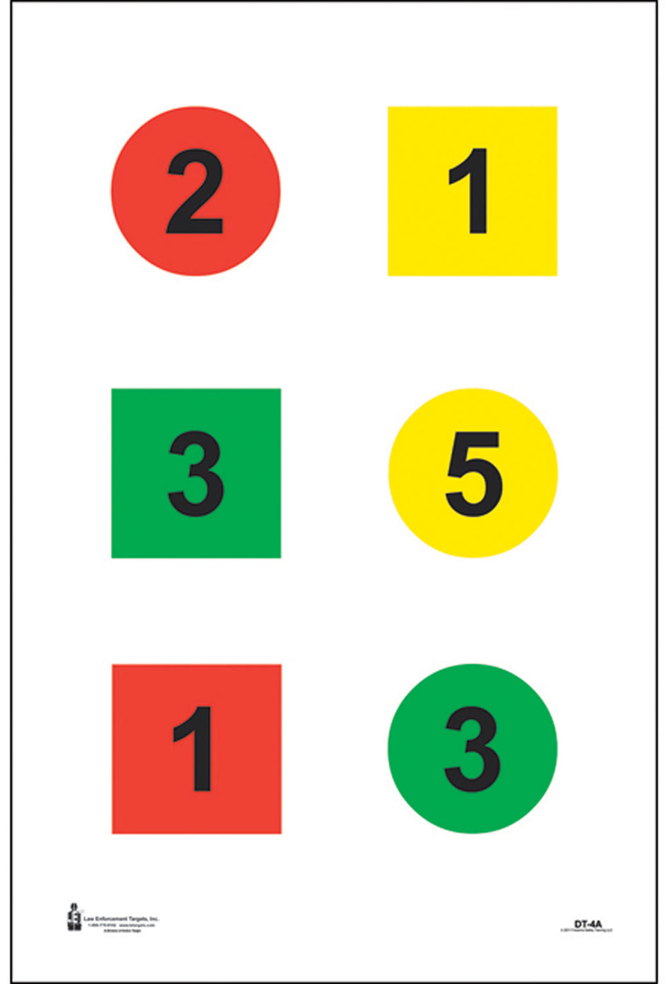 Action Target DT4A100 Shoot/No-Shoot Command Training Circle & Square Paper Targets 23"x35" 100 Per Box