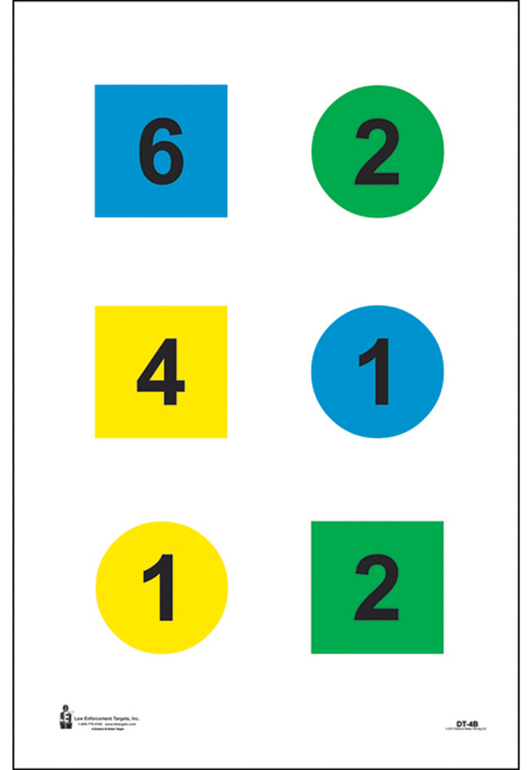 Action Target DT4B100 Shoot/No-Shoot Command Training Circle & Square Paper Targets 23"x35" 100 Per Box