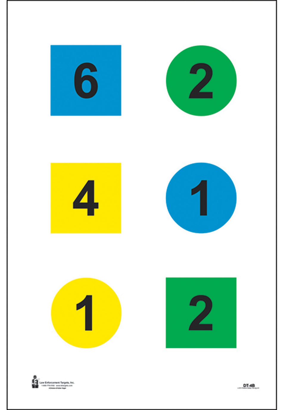 Action Target DT4B100 Shoot/No-Shoot Command Training Circle & Square Paper Targets 23"x35" 100 Per Box