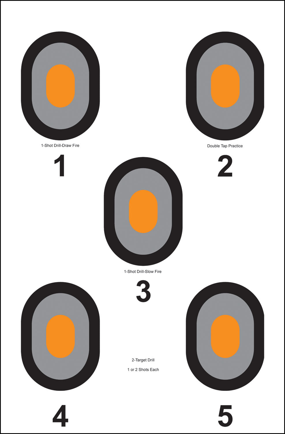 Action Target 530OC100 Bullseye Paper Range Targets 23"x35" Gray/Black/Orange 100 Count