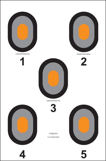 Action Target 530OC100 Bullseye Paper Range Targets 23"x35" Gray/Black/Orange 100 Count