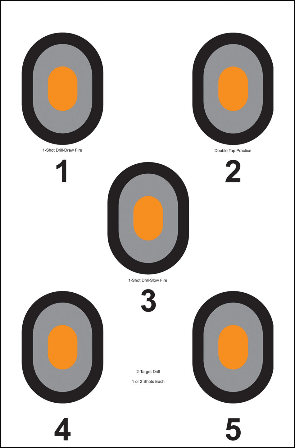 Action Target 530OC100 Bullseye Paper Range Targets 23"x35" Gray/Black/Orange 100 Count