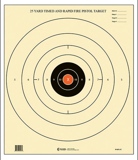 Action Target B8POC100 B-8 NRA Bullseye Rapid Fire Competition Paper Targets 21"x24" Box of 100