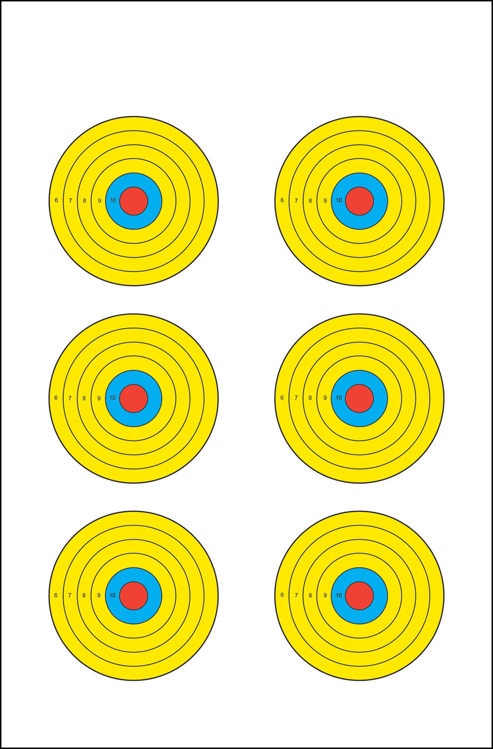 Action Target High Visibility Multi-Color Bullseye Paper Range Targets 17.5x23 Inch 100 Pack
