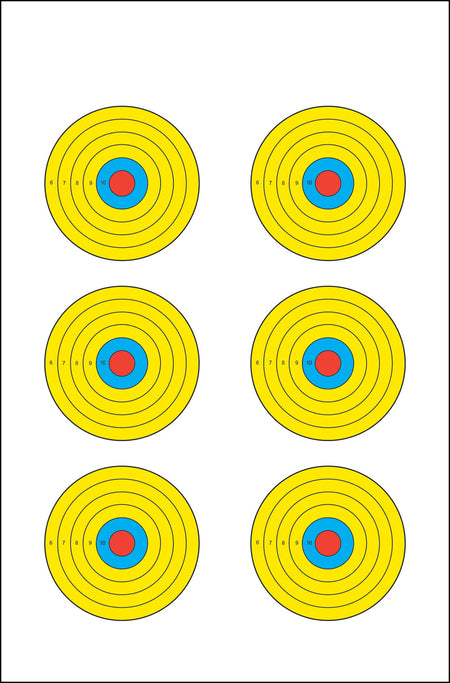 Action Target High Visibility Multi-Color Bullseye Paper Range Targets 17.5x23 Inch 100 Pack