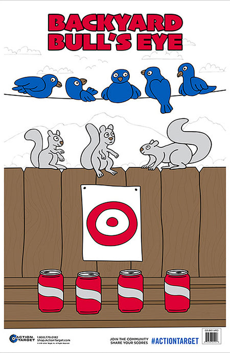Action Target GSBKYARD100 Entertainment Backyard Animals/Cans Paper Range Target 23" x 35" Multi-Color 100-Pack