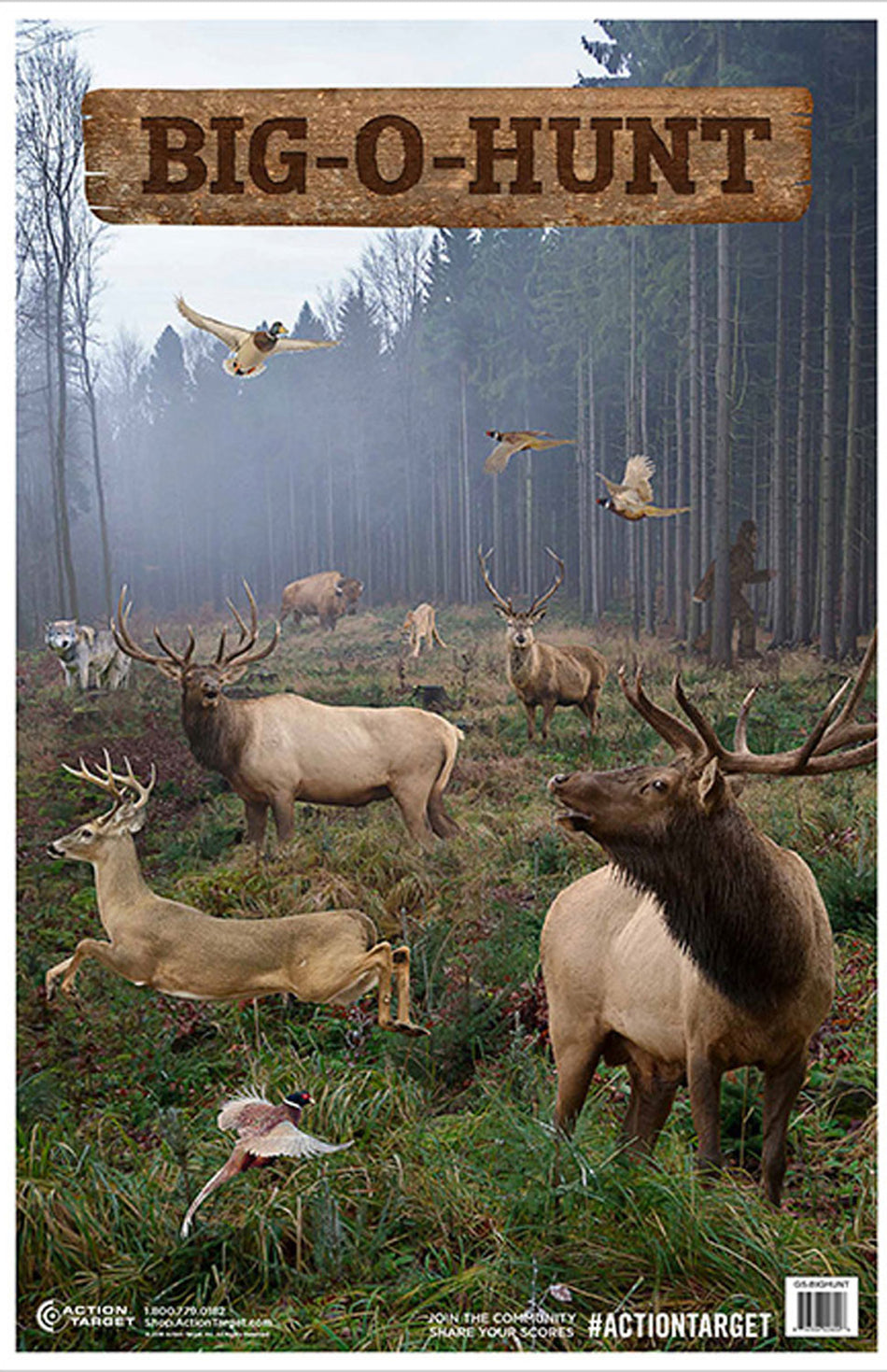 Action Target GSBIGHUNT100 Entertainment Animals Paper Targets Hanging 23"x35" Box of 100