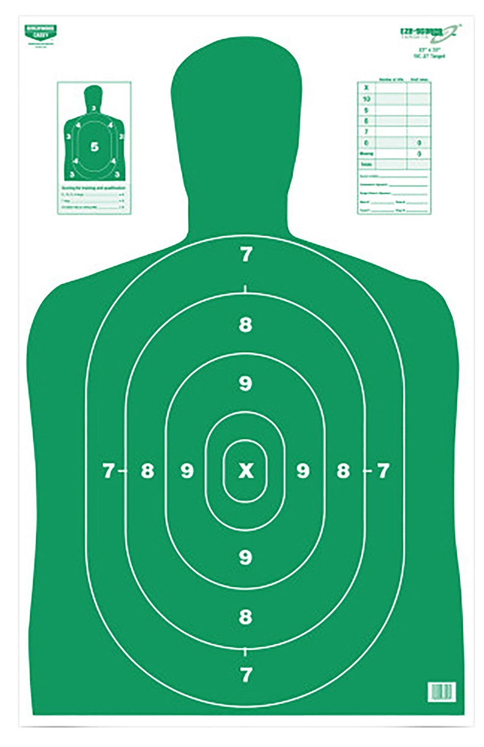 Birchwood Casey EZE-Scorer BC-27 Green Silhouette Paper Targets 23" x 35" 100 Per Package
