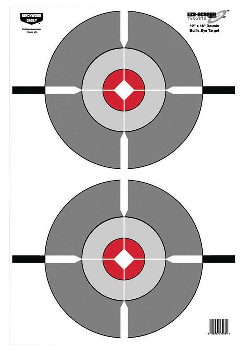 Birchwood Casey EZE-Scorer Bullseye Paper Shooting Target 12" x 18" Double Bull 100 Pack