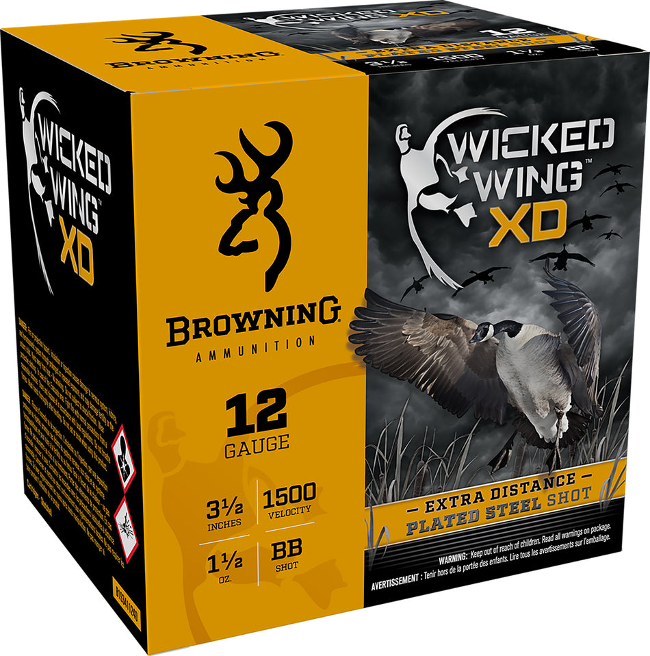 Browning 12 Gauge B193411240 Wicked Wing XD Extra Distance 3.5" 1-1/2oz BB