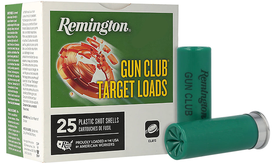 Remington 12 Gauge Shotgun Shells Gun Club Target Loads #7.5 1-1/8 oz 2.75 in