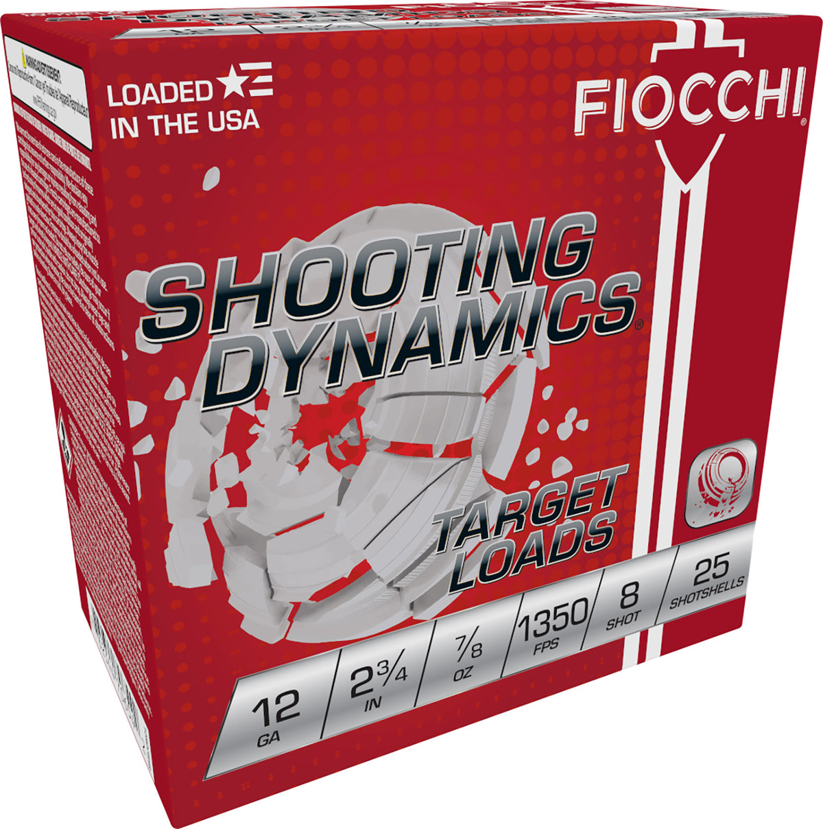 Fiocchi 12 Gauge Shotgun Shells Shooting Dynamics #8 7/8 oz 2.75 in