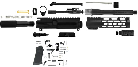TacFire SSPK300LPK7K 300 Blackout AR-15 Pistol Build Kit KeyMod Handguard Black Steel