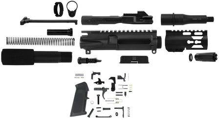 TacFire SSPK9MMLPK4K 9mm Luger AR Pistol Build Kit 4" KeyMod Handguard Black Steel