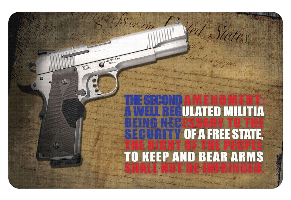 TekMat 2nd Amendment Right To Bear Arms Gun Cleaning Mat Multi-Color 11"x17"