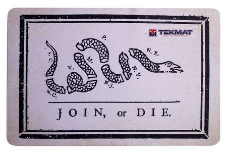 TekMat Join or Die Colonial Snake Gun Cleaning Mat Black White 11"x17"