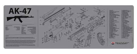 TekMat TEKR36AK47GY AK-47 Oversized Cleaning Mat 12"x36" Black/Gray Rubber