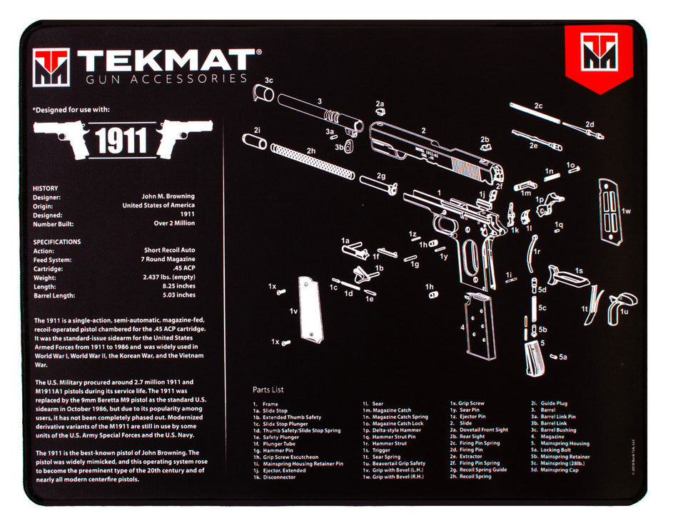 TekMat TEKR201911 1911 Ultra 20 Cleaning Mat 15"x20" Black/White Rubber