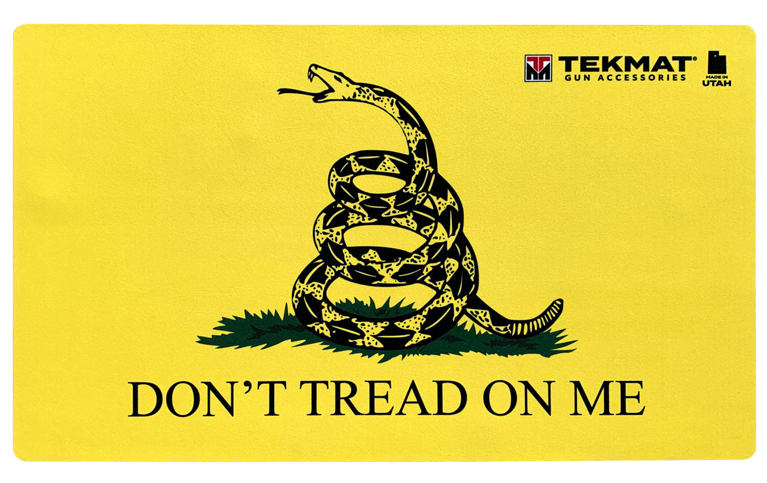 TekMat TEK42TREAD Don't Tread on Me Rubber Door Mat Black/Yellow 42" Long Waterproof Washable